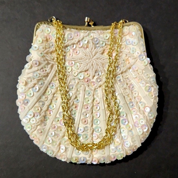 Vintage Beaded Iridescent Sequined Evening Bag - Picture 6 of 13